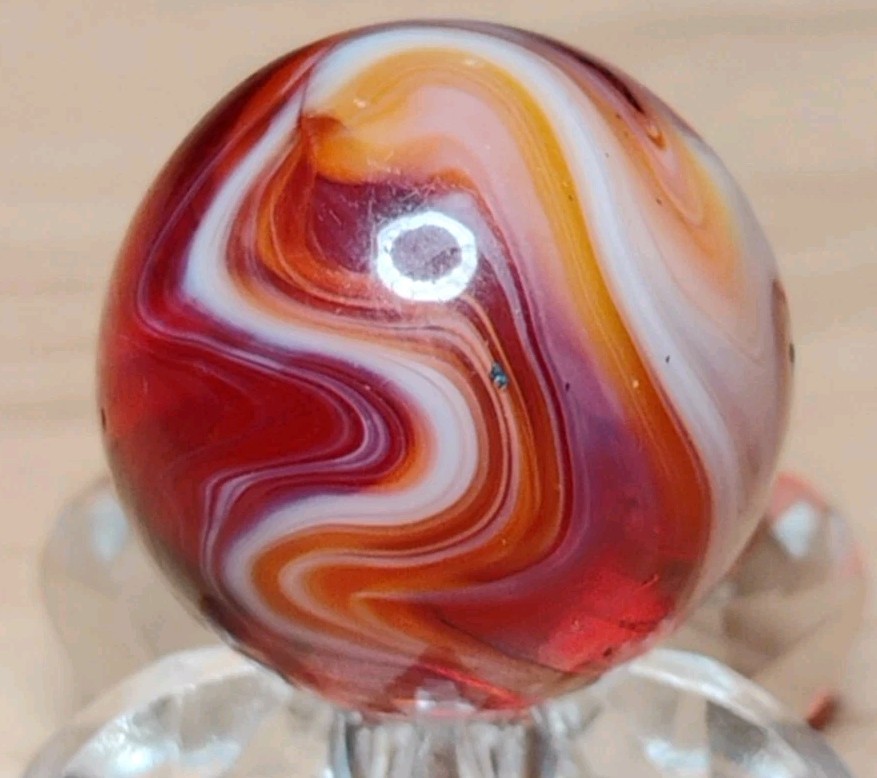 .67″ AVENTURINE💥 CHRISTENSEN/PELTIER MARBLES -ORANGE SLAG NM+ EXTREMELY RARE
