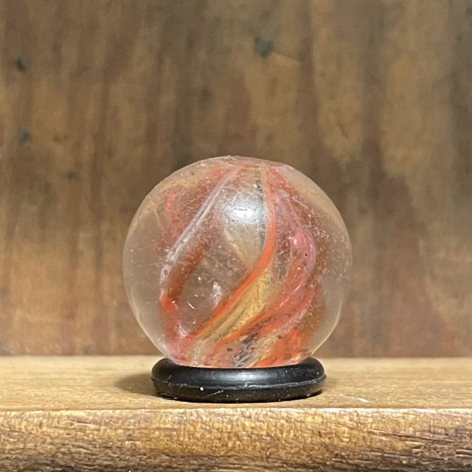 Antique German Handmade Ribbon Core Marble 17/32” Mint(-) | (108)