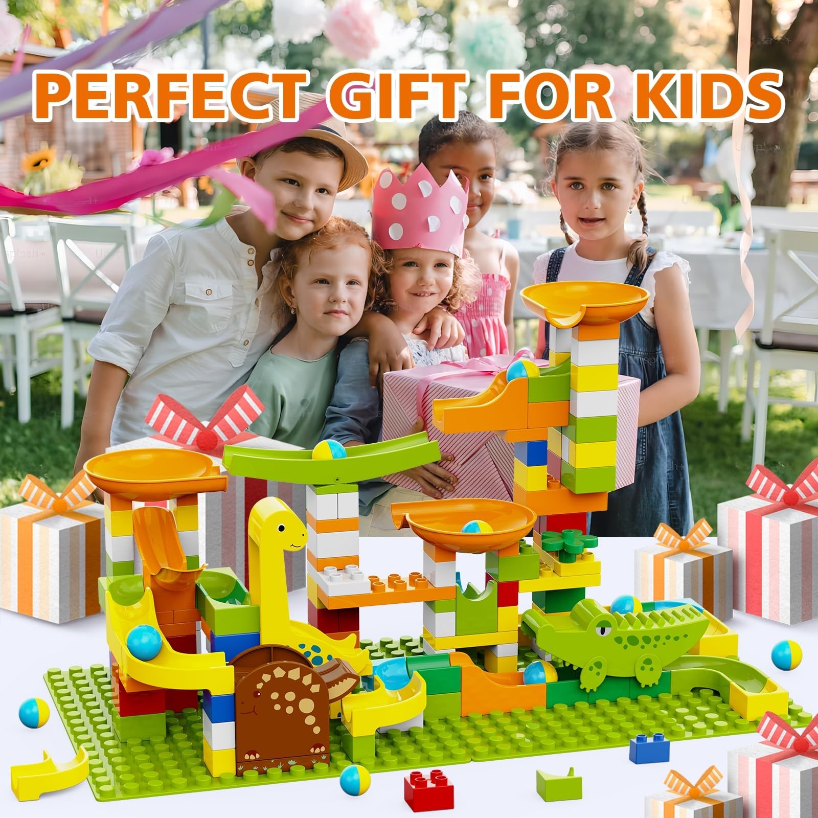Dinosaur Marble Runs for Kids 4-8 Building Blocks Compatible with LEGO…