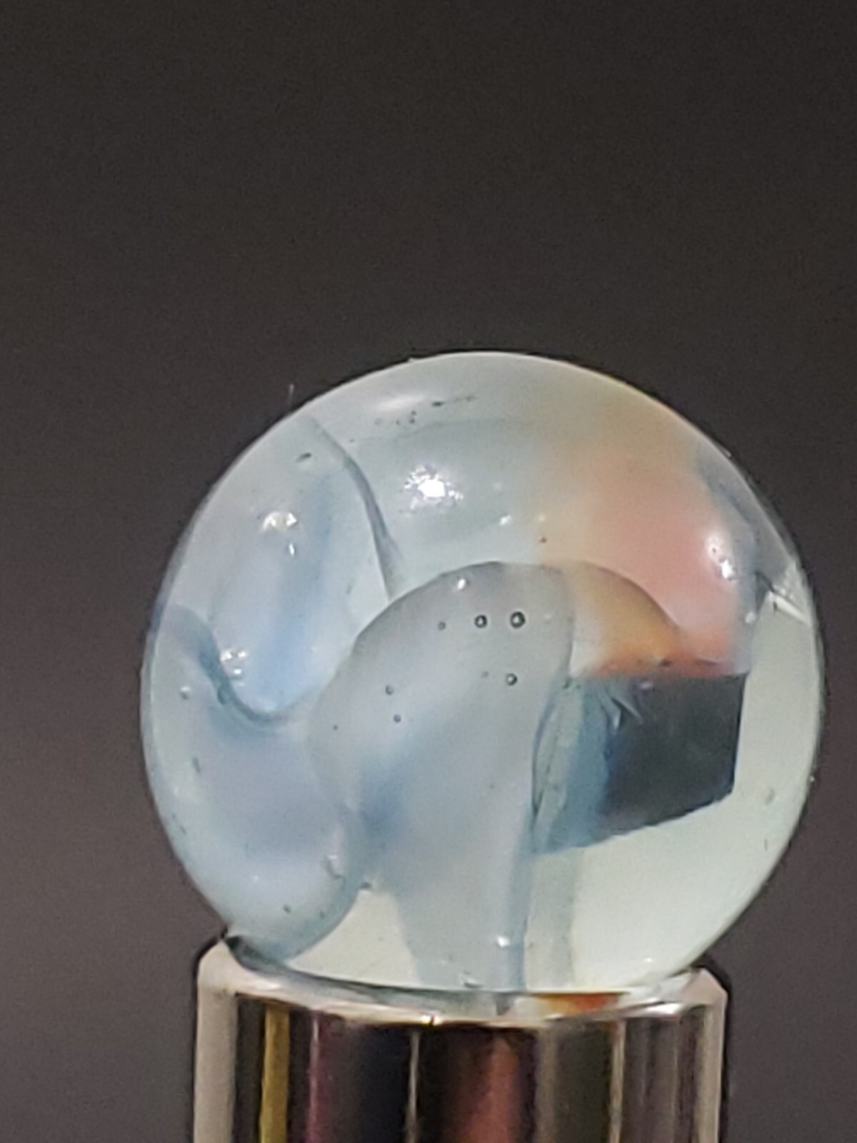 Cats Eye Marble Clear 5/8″ Vintage 4 Vein #111