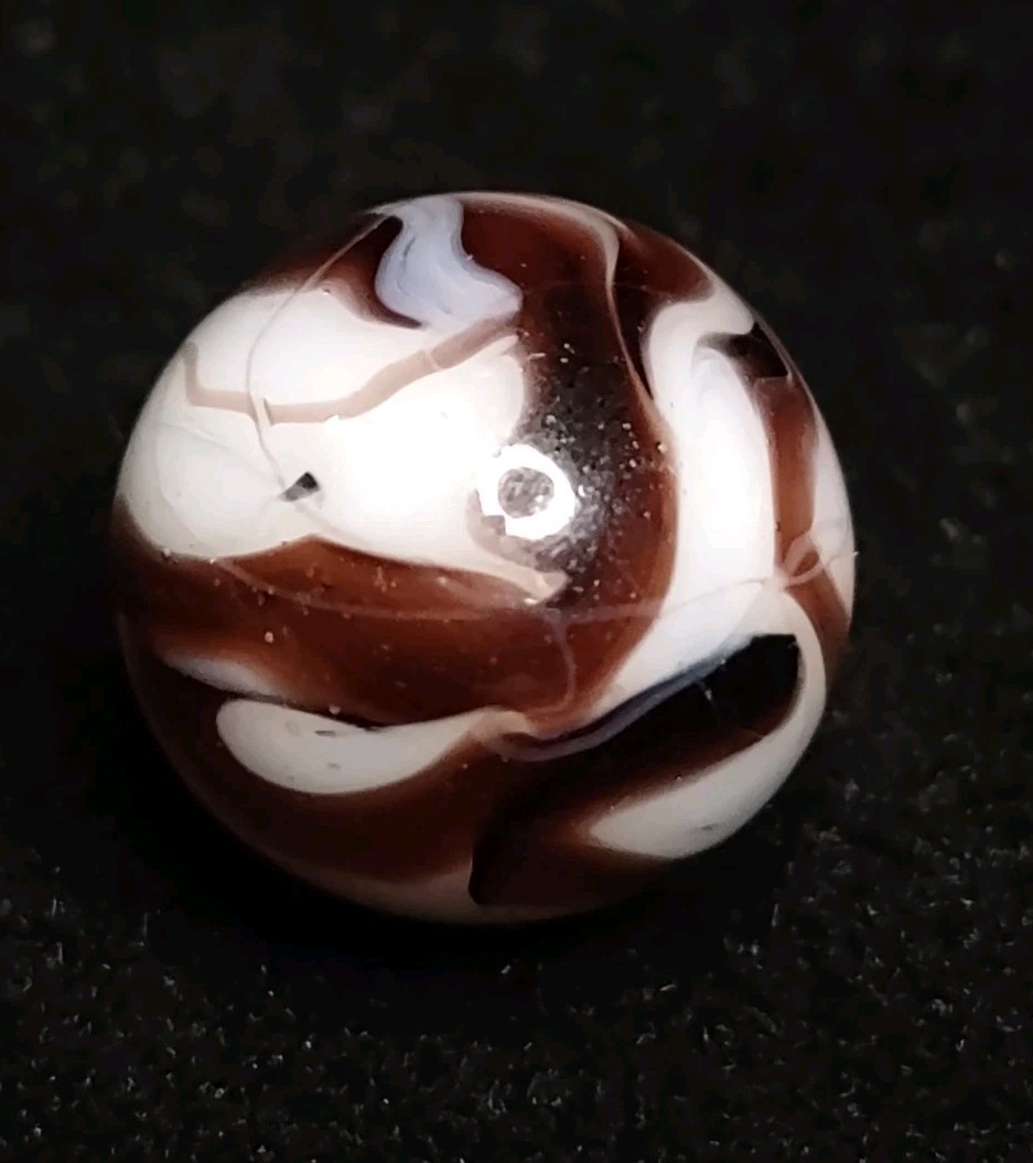Purple Flame 🔥 Calligraphy Swirl Christensen or Alley Glass Vintage Marble .61″