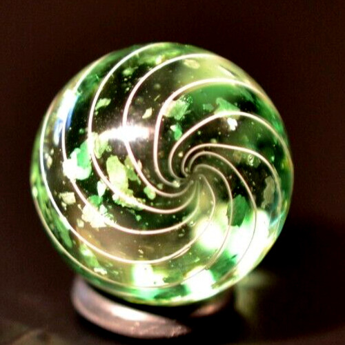 HOT HOUSE GLASS MARBLE/.992″-MICA LIME ICE-MICA PC.S THROUGHOUT,LIME,CELERY/FAST