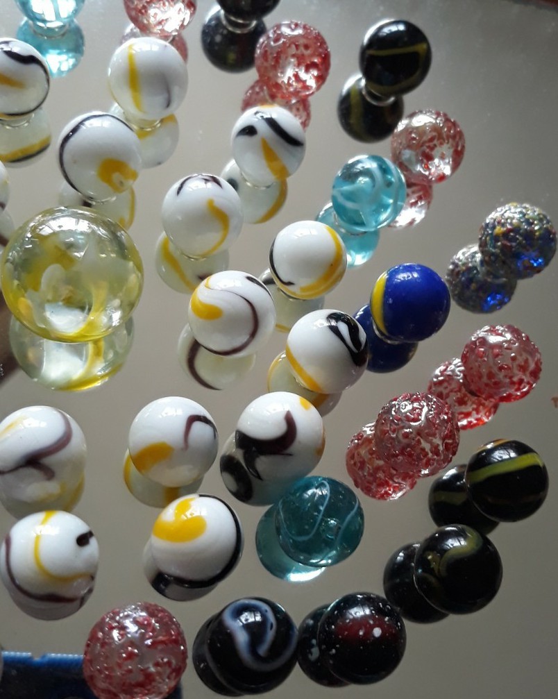 New (2025) in Bag 50 Traditional Marbles 49+1 Shooter 100% Glass Made In Mexico