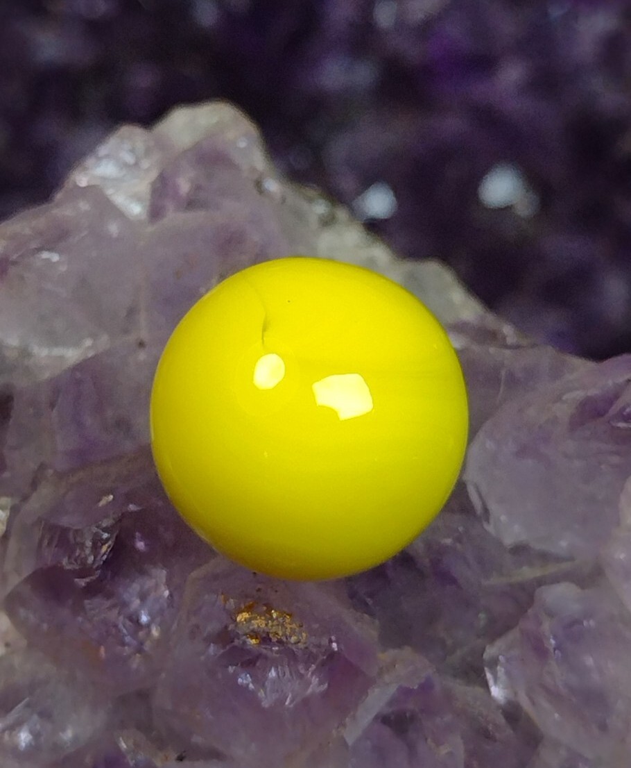 Electric ⚡ Yellow Solid Opaque Turkey Swirl 1940s Alley Vintage Marbles .51″