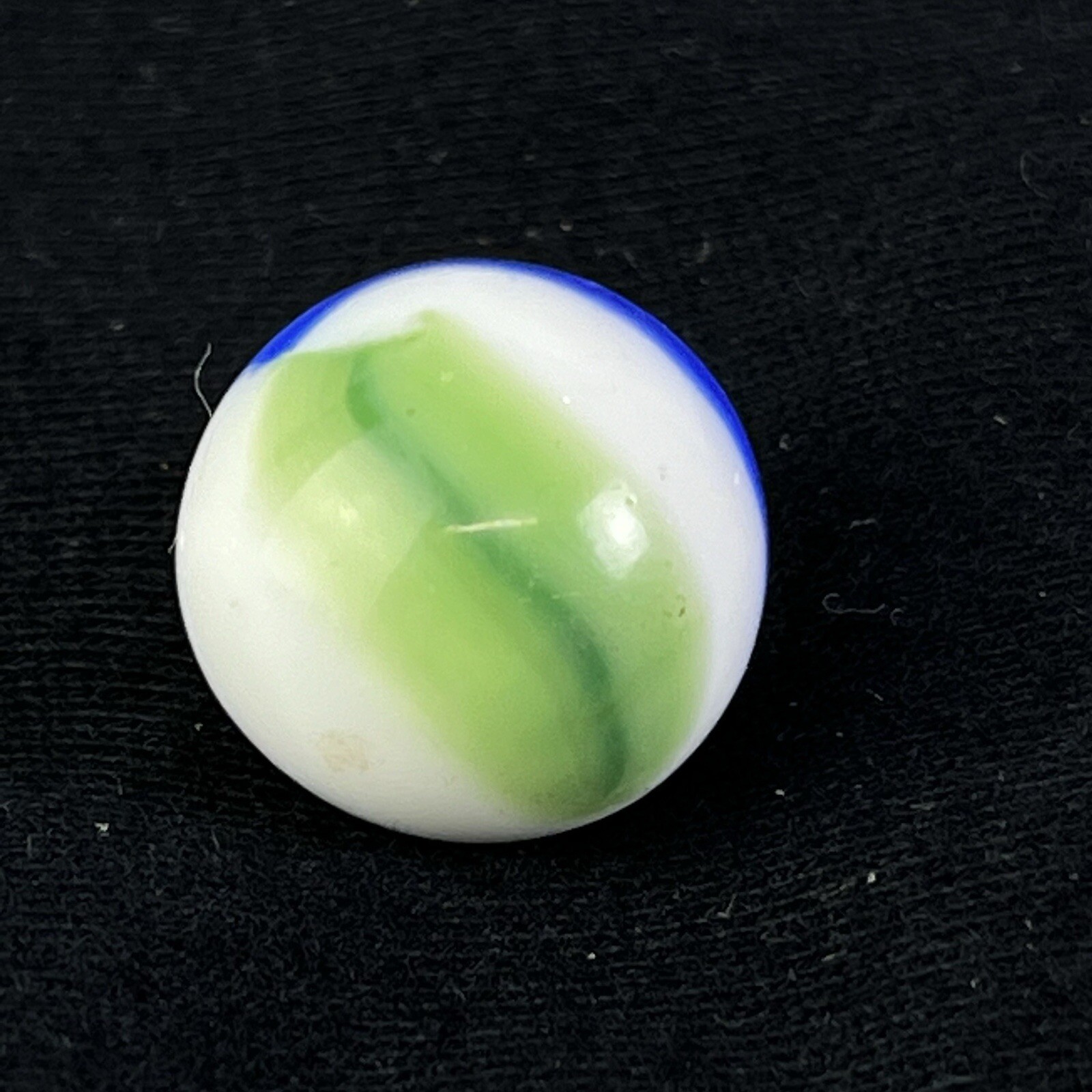 Vintage Akro Agate Peltier Art Swirl Glass Marble .62” White Blue Green Yellow