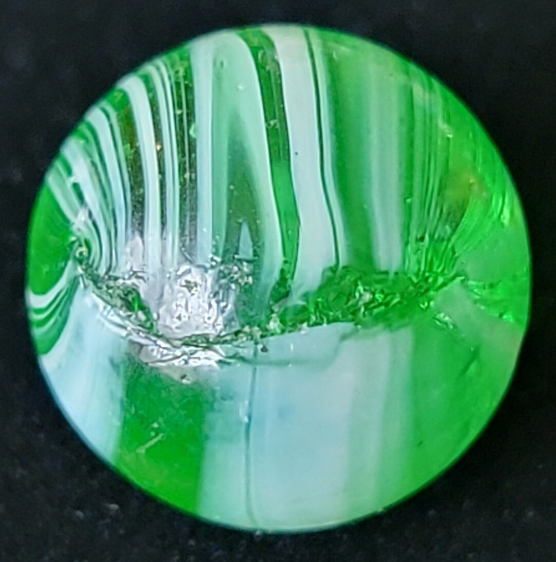 CAC Christensen Striped Transparent Vintage Marble Gumdrop Green Stunner! 9/16