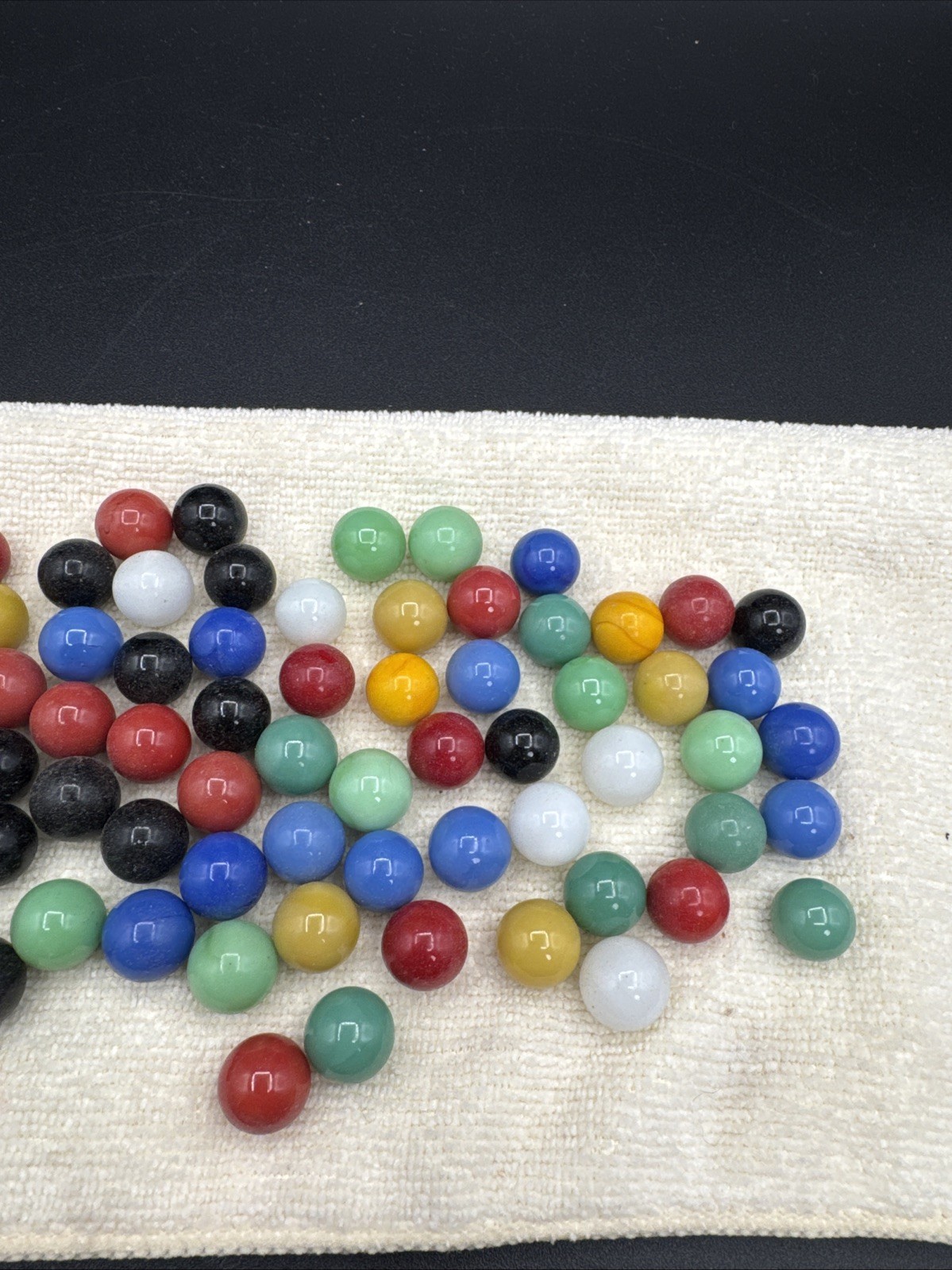Vintage Lot Of 70 Marbles Replacement Small Solid Colored Glass Chinese Checker
