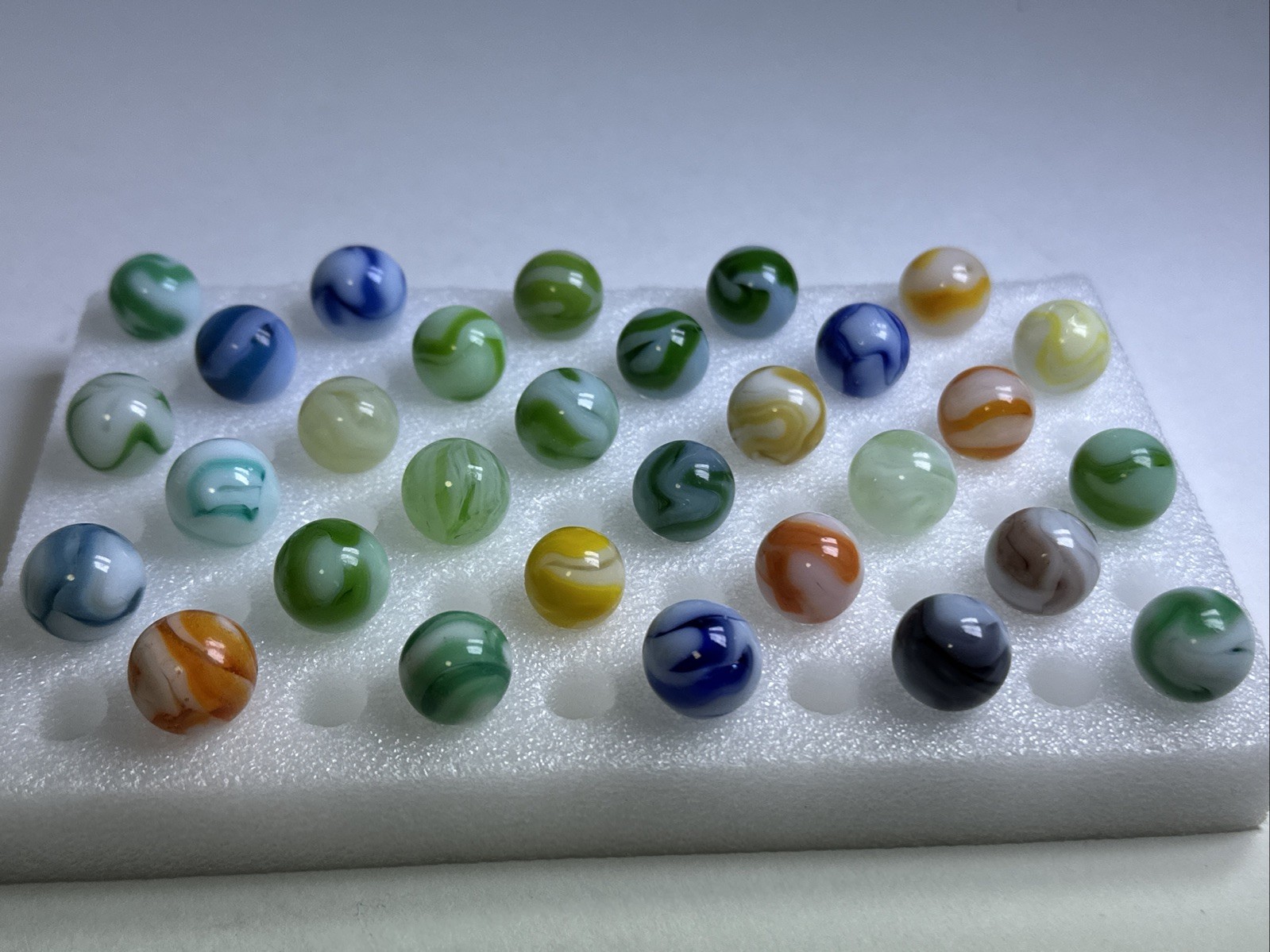 356 Lot Of 30 Vintage Alley Agate Swirl Marbles!