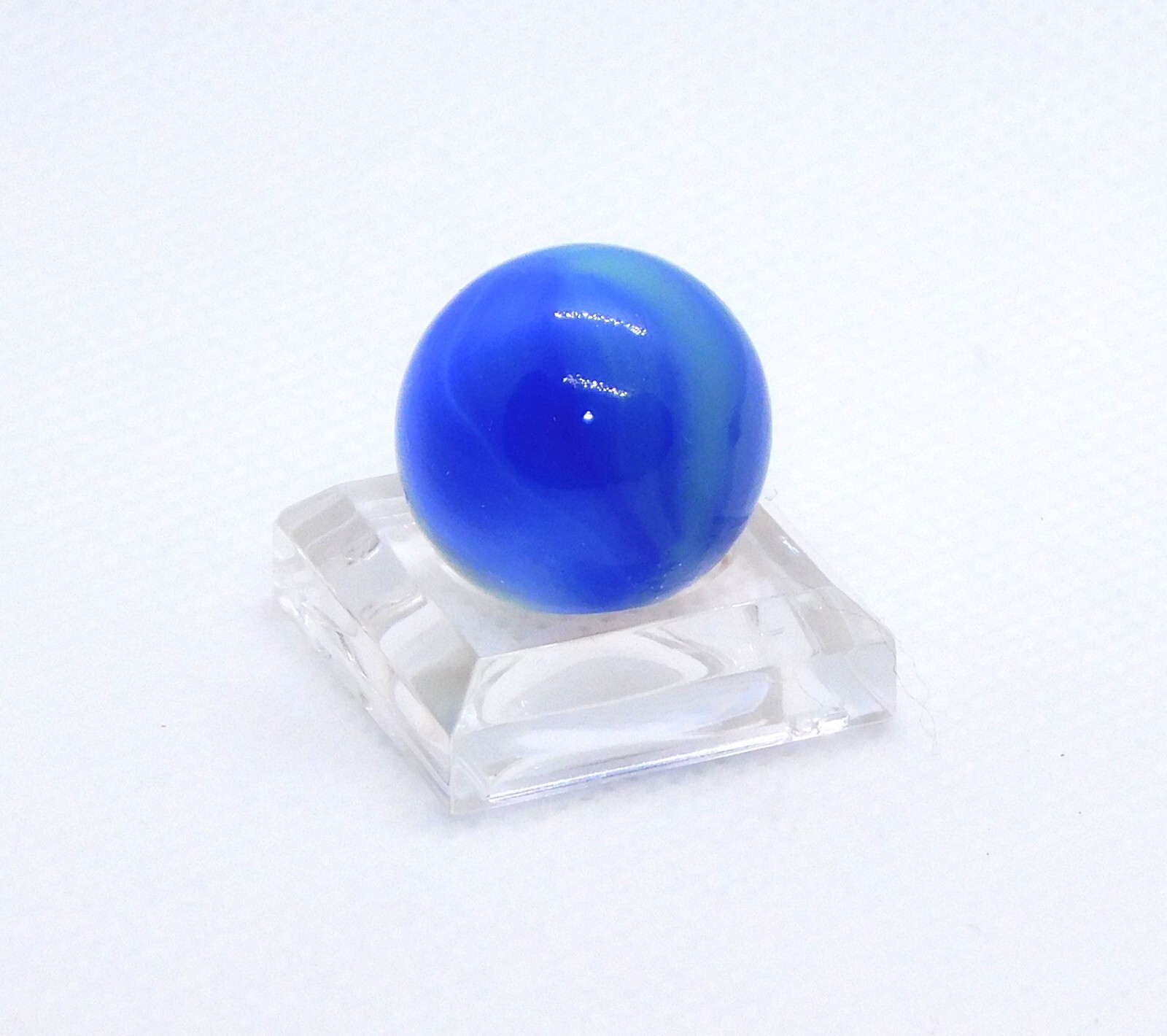 Vintage Glass Marble Patch Swirl Blue Red White Vitro Agate ‘V’ 0.69″ #0-118
