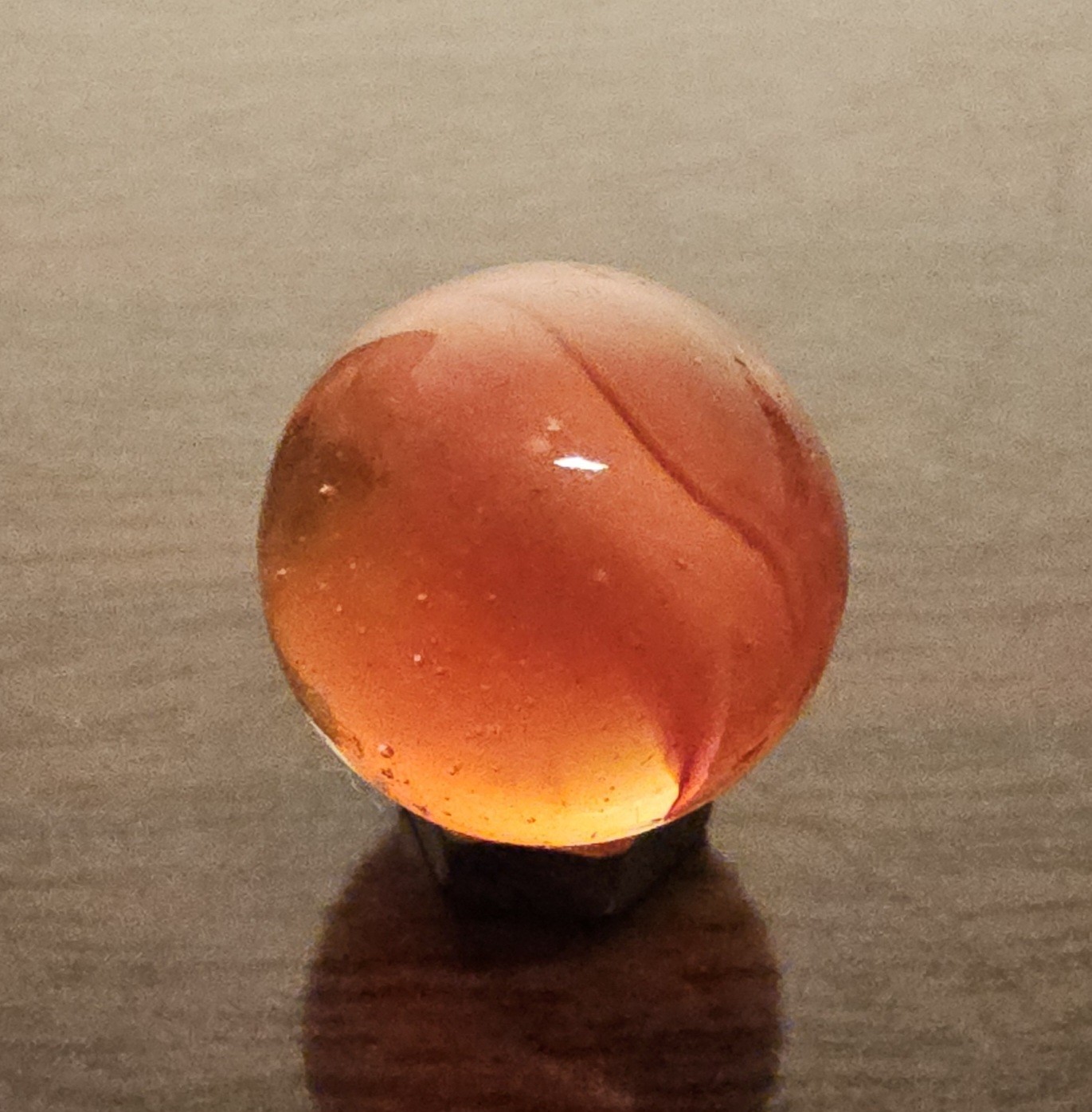 Vintage C.E. Bogard & Sons Orange 4 Lobe Cats Eye. 625 Marble Bubbles