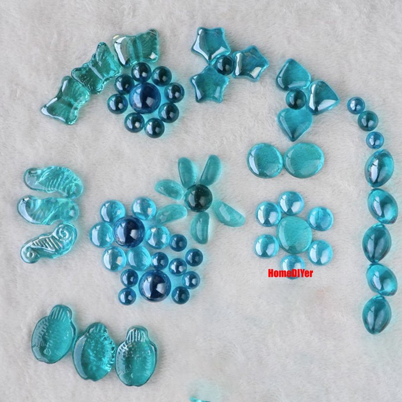 14mm-25mm Lake Blue Glass Marbles Traditional Toys Games Craft Decorative Balls