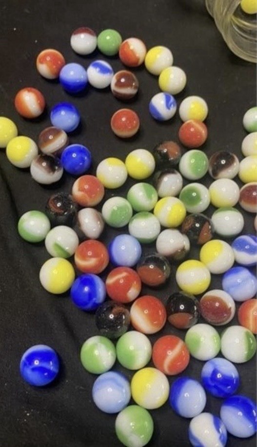 Vintage Mixed Marble Lot w/ Glass Jar Patch Swirl Assorted Colors