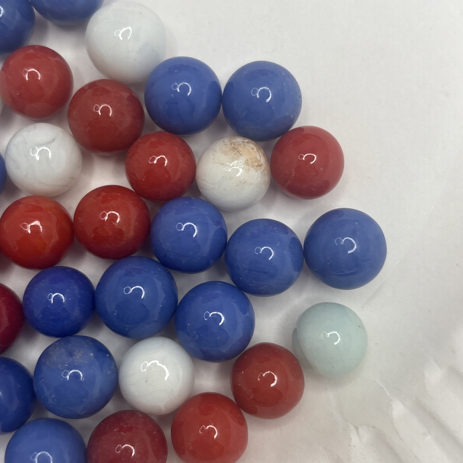 Vintage Bright Color Glass Marbles Lot of 50 Peewee Size LL Some Imperfections