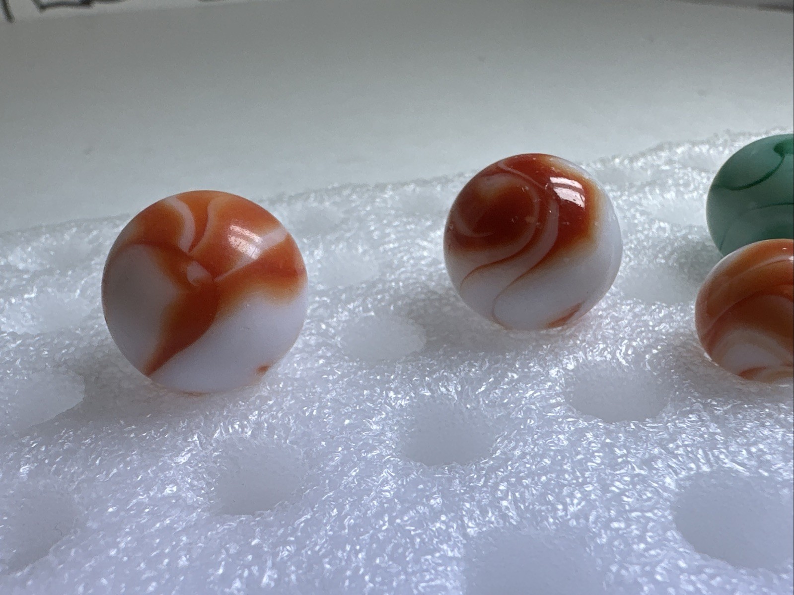 350 Lot Of 6 Vintage Alley Agate Swirl Marbles! .535-.735”