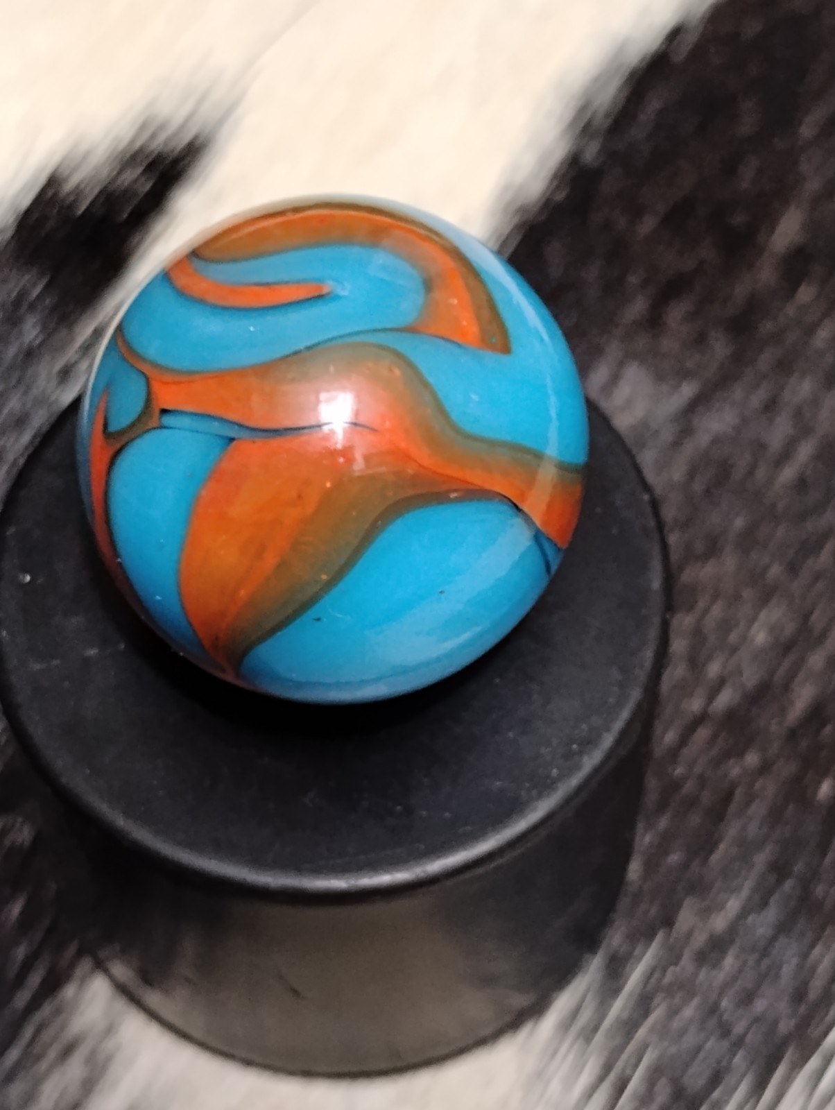 🔥NearMint +Vintage Peltier NLR Superboy Marble Shooter .67 National Line Rainbo