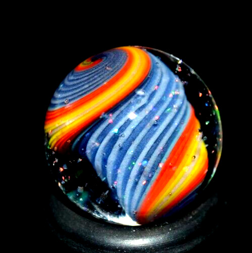 BRYAN TRILLAS GLASS MARBLE/.598″-VIOLET ZEBRA BLACKLIGHT-VIOLET UNDER BLACKLIGHT