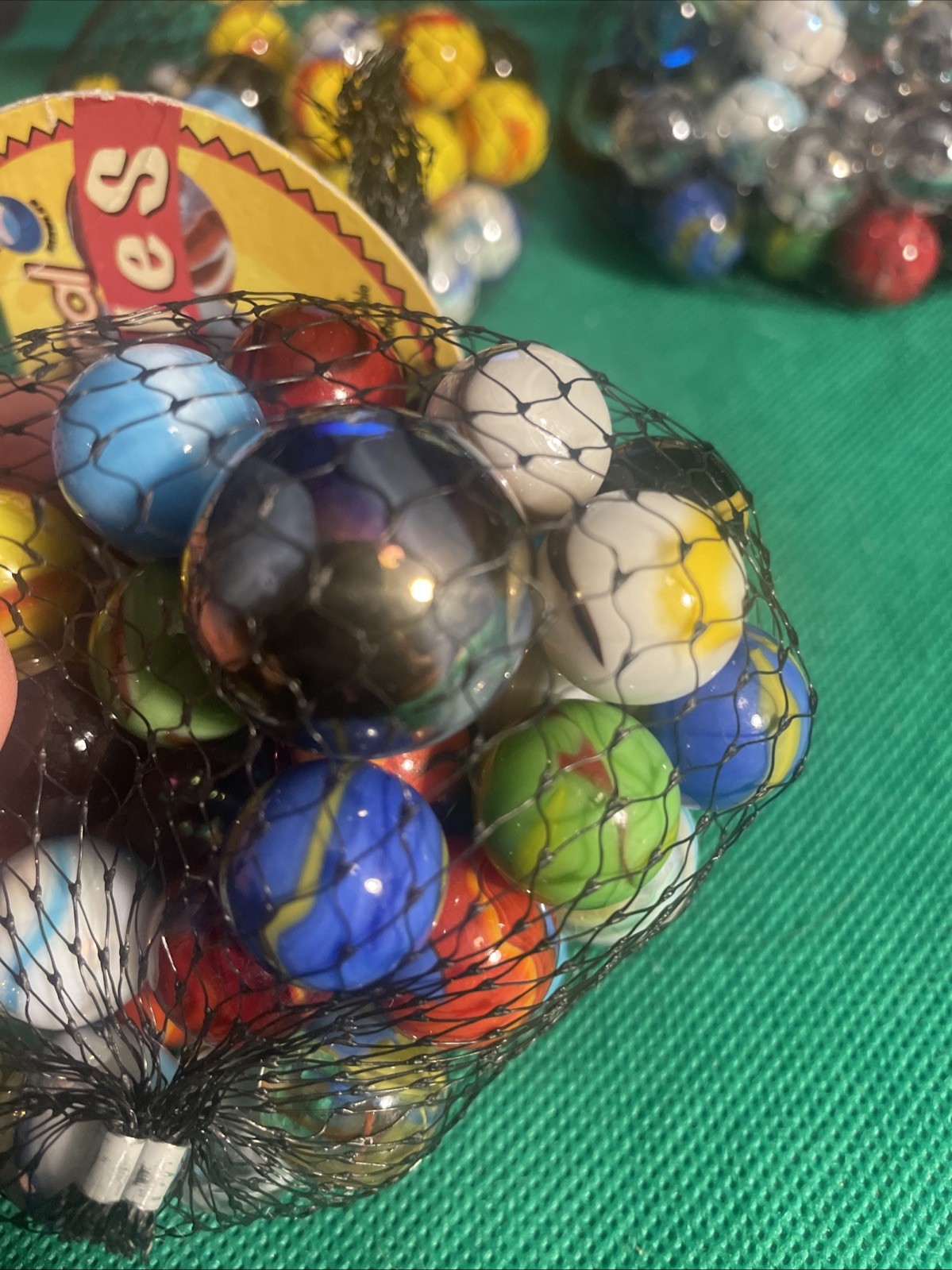 50 Piece Traditional Marbles 49 Plus 1 Shooter 100% Glass 5 Bags