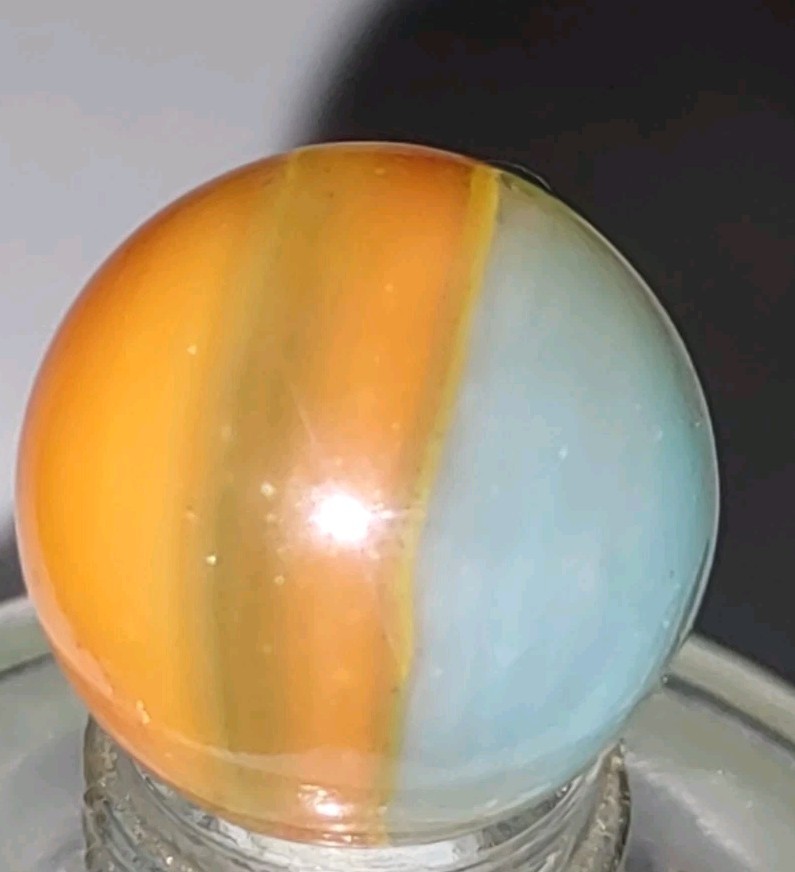 W41 – Vintage Vitro Tri-Lite Tigers Eye Marble – 🇺🇲🇺🇲U.S.A.🇺🇲🇺🇲 .61″