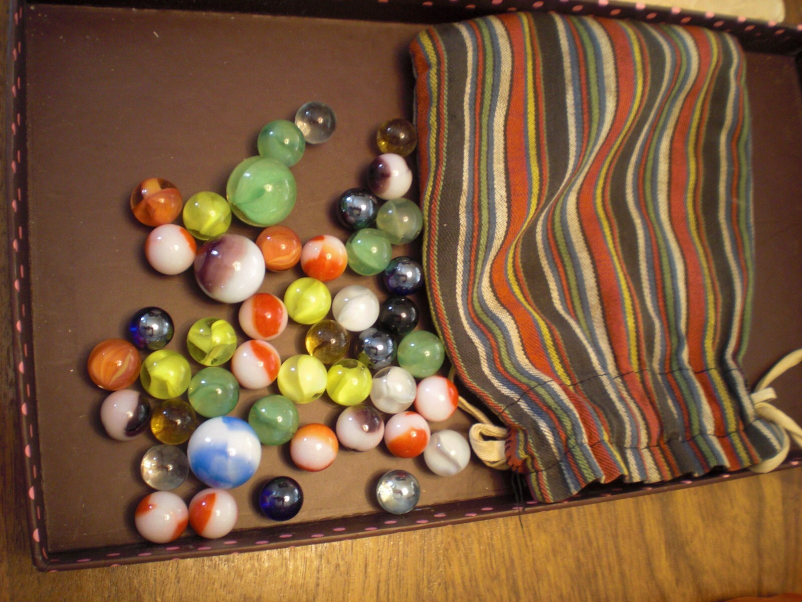 Vintage Collectors Marbles ~45 plus bag