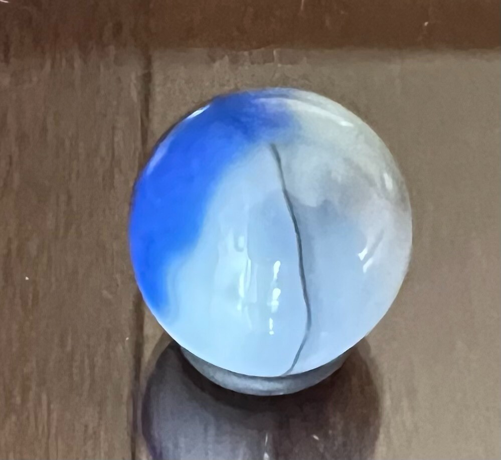 Vitro Agate Conqueror Patch Blue Horsehair Marble .63″