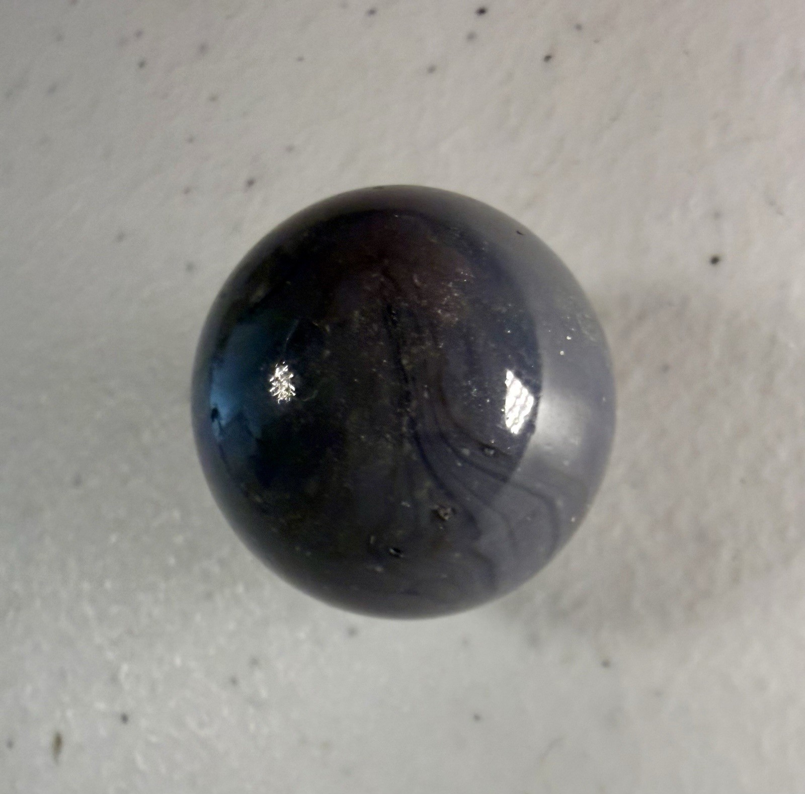 Rare Vintage Black and Purple Swirl 1” Glass Marble – Collector Quality Pre-1970