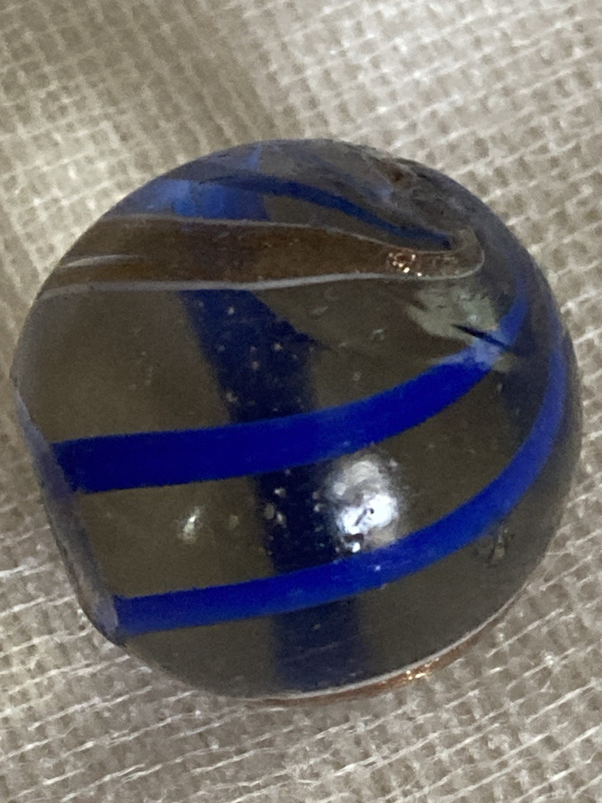 Vtg. Handmade German Banded Lutz Marble 7/8” c.1850-1920
