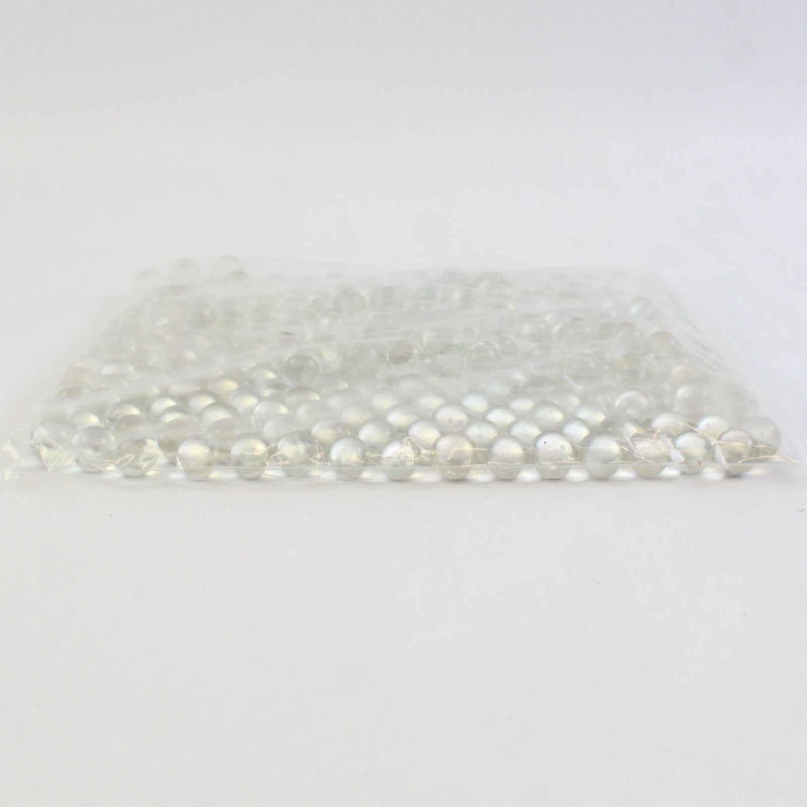 Lot Of 250 Matching Glass Stones/Pebbles Clear Iridescent Sphere/Marble Shaped