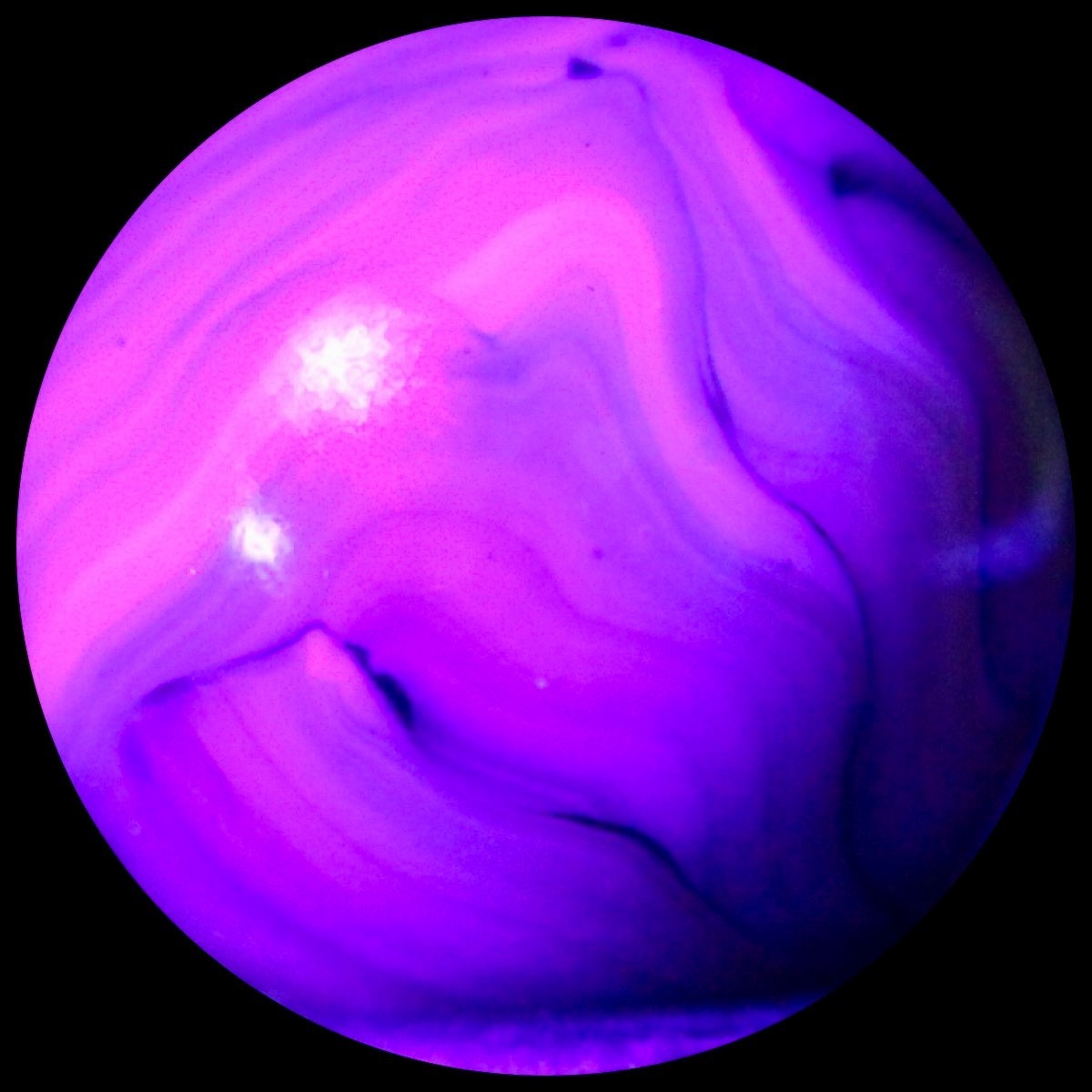 JABO Kokomo Glass Marble Collector Series: Rare KOG Purple & Jade Flames
