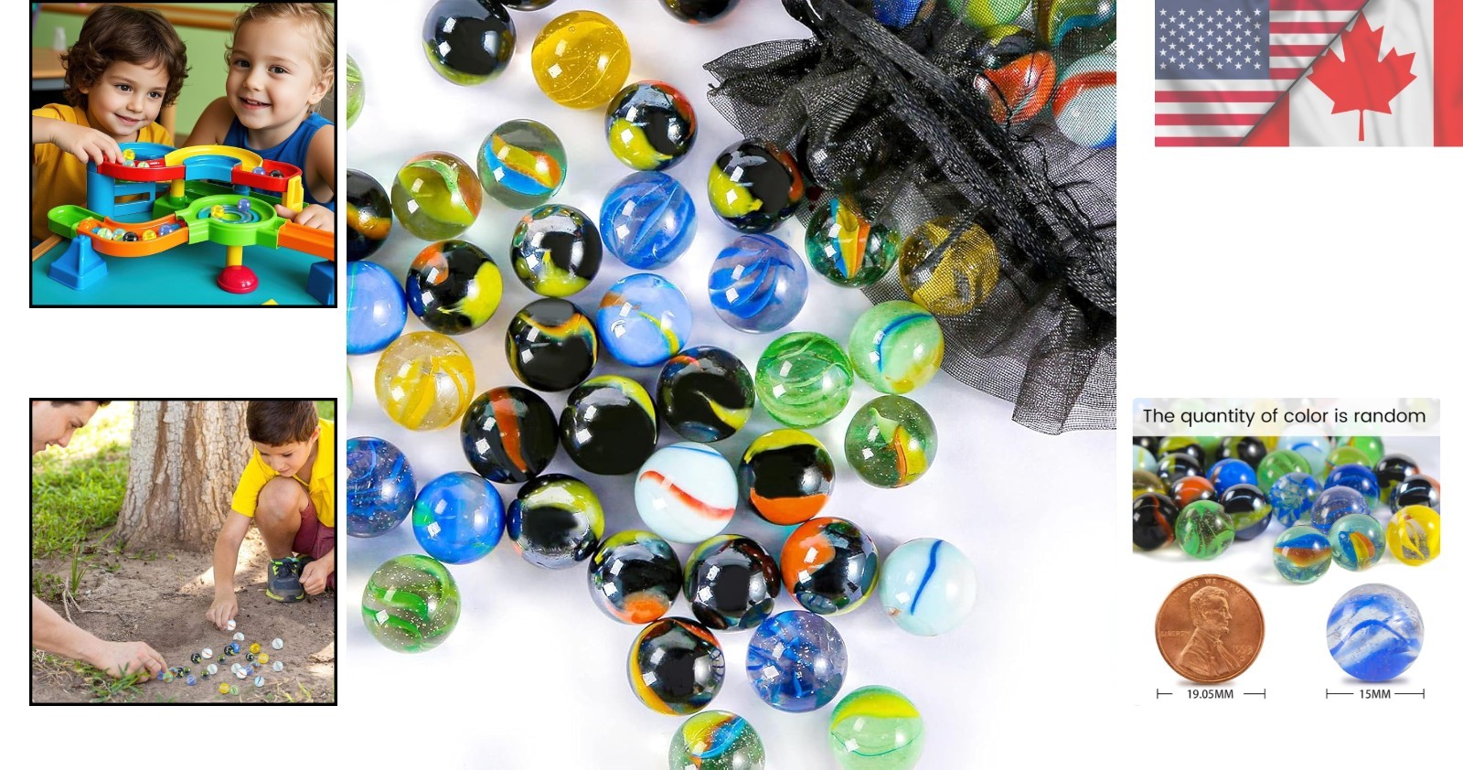60-Piece Colorful Glass Marbles – Ideal for Fun and Learning Playtime