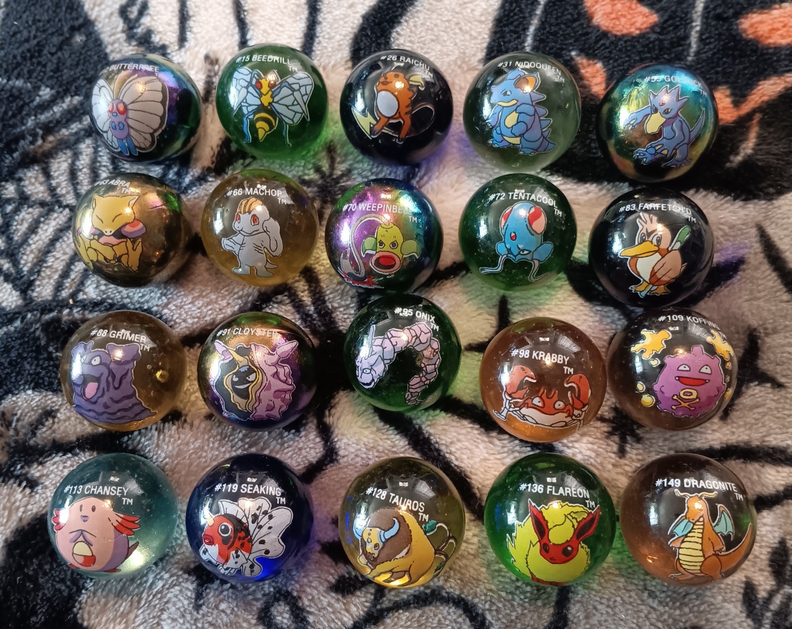 Vintage 1999 Authentic Pokemon Marble Lot Of 20