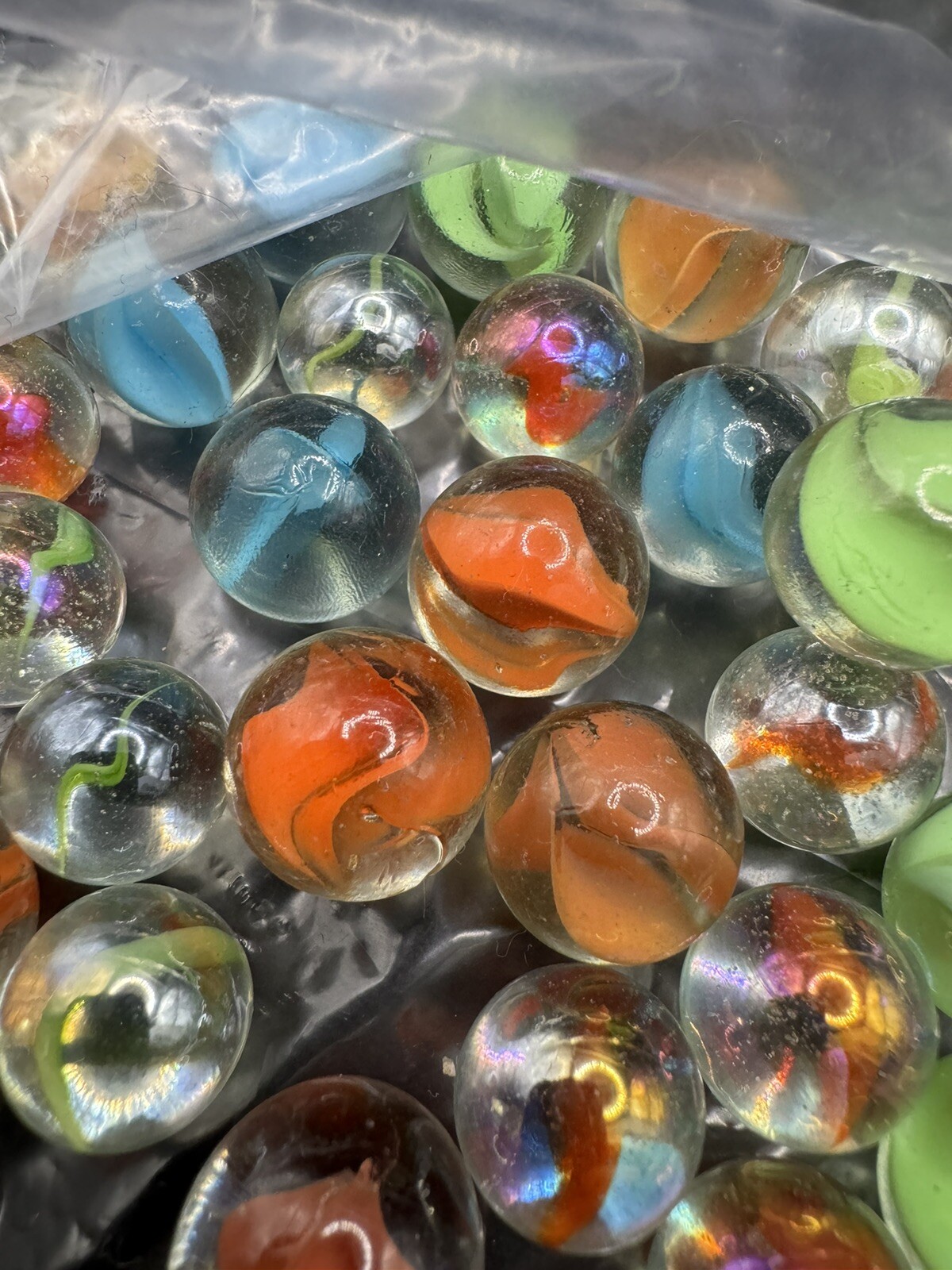 Lot of 80 Marbles. Mostly Swirl Design With A Few Unique Ones
