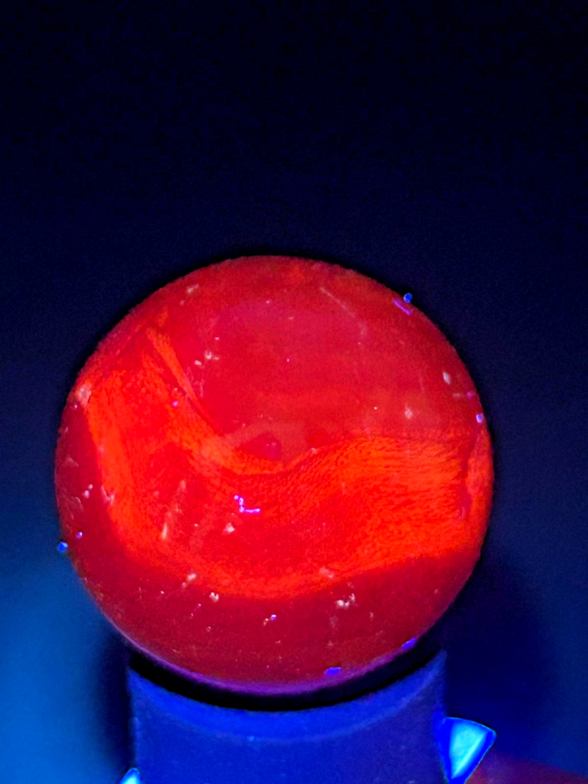 Vitro Agate Tomato Marble Persimmon Orange UV+ Swirl .89″ Near Mint+, SH22