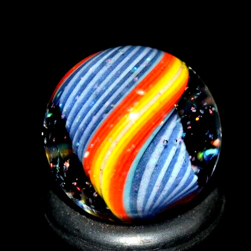 BRYAN TRILLAS GLASS MARBLE/.598″-VIOLET ZEBRA BLACKLIGHT-VIOLET UNDER BLACKLIGHT