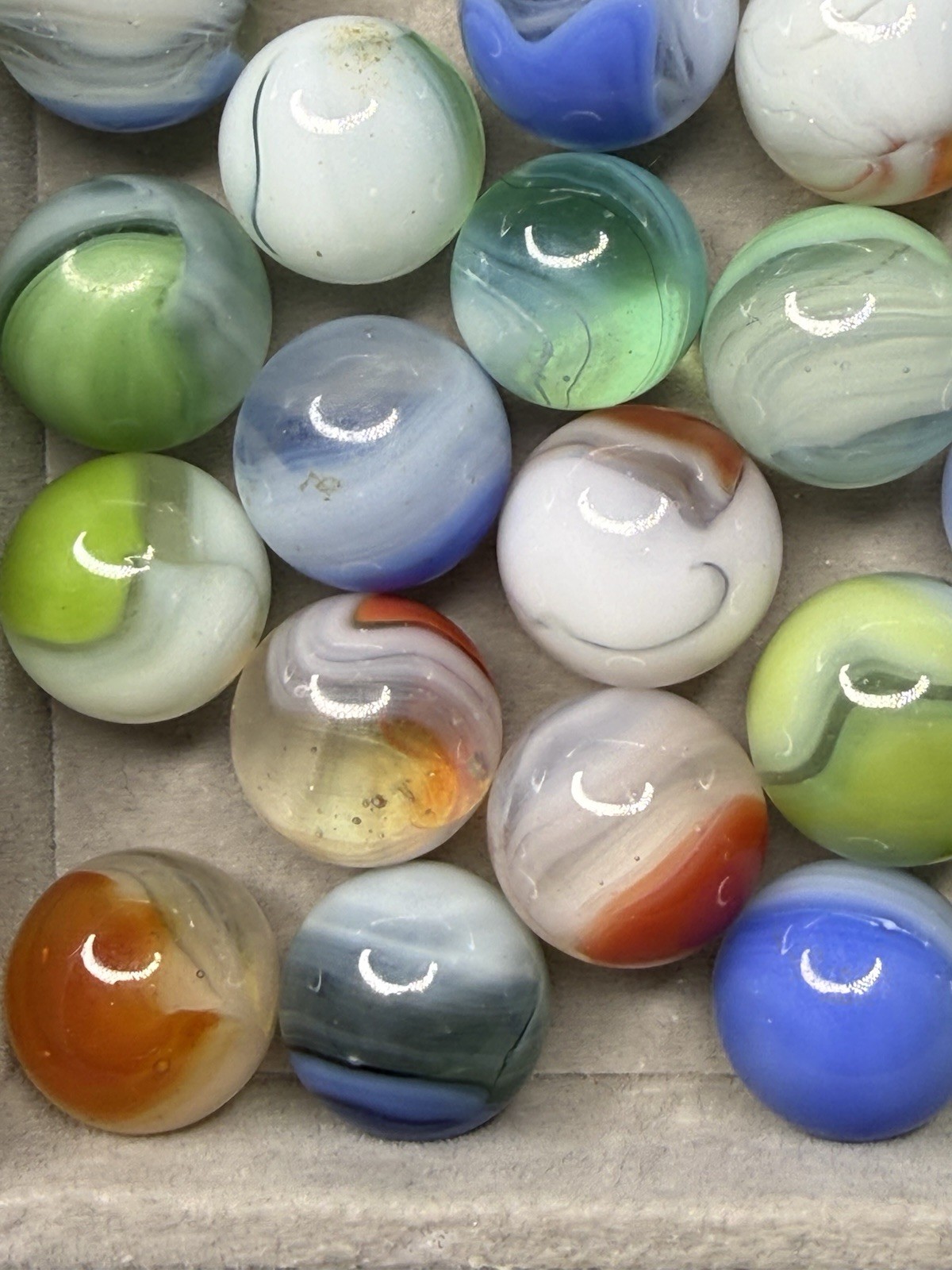 Lot Of 60 Vitro Agate Marbles .57” To .84” NM(-) To NM(+)