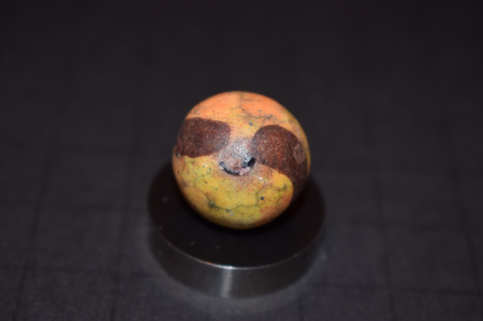 🐦➖⏩Antique Toy Hand Painted 🔥Fired Clay Teardrop art marble shooter size .750″
