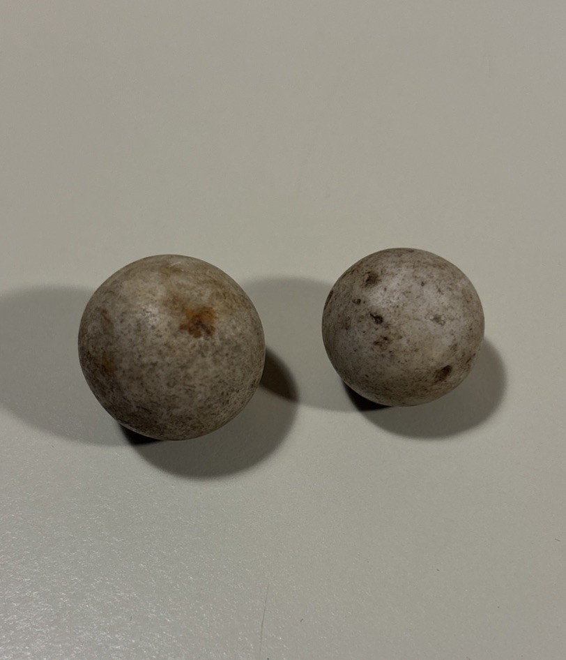 Antique 19th Century French Clay Marbles Lot Of 2