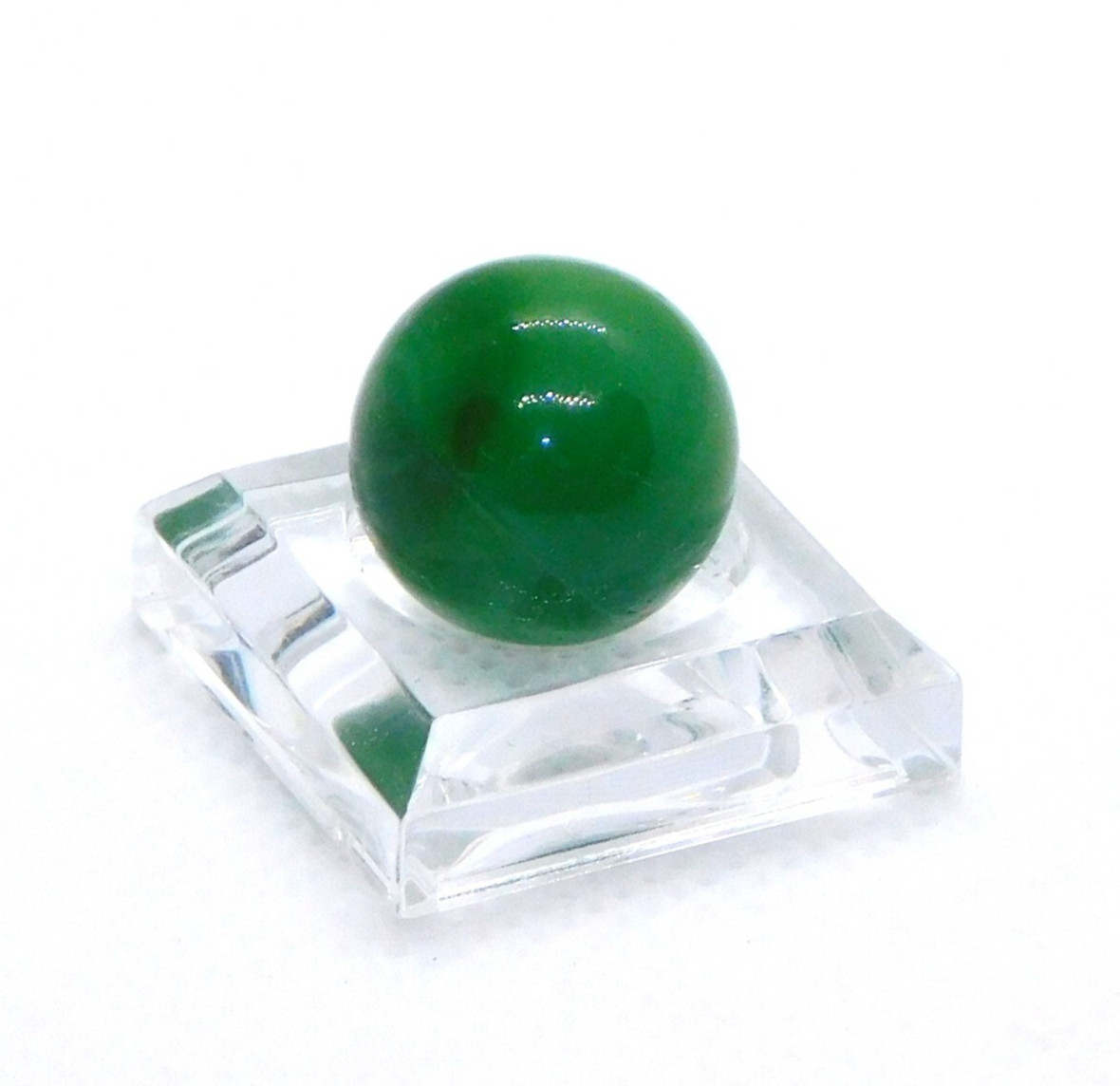 Vintage Glass Marble Small Green Opaque Swirl Melted Pontil Mint 0.55″ #0-116