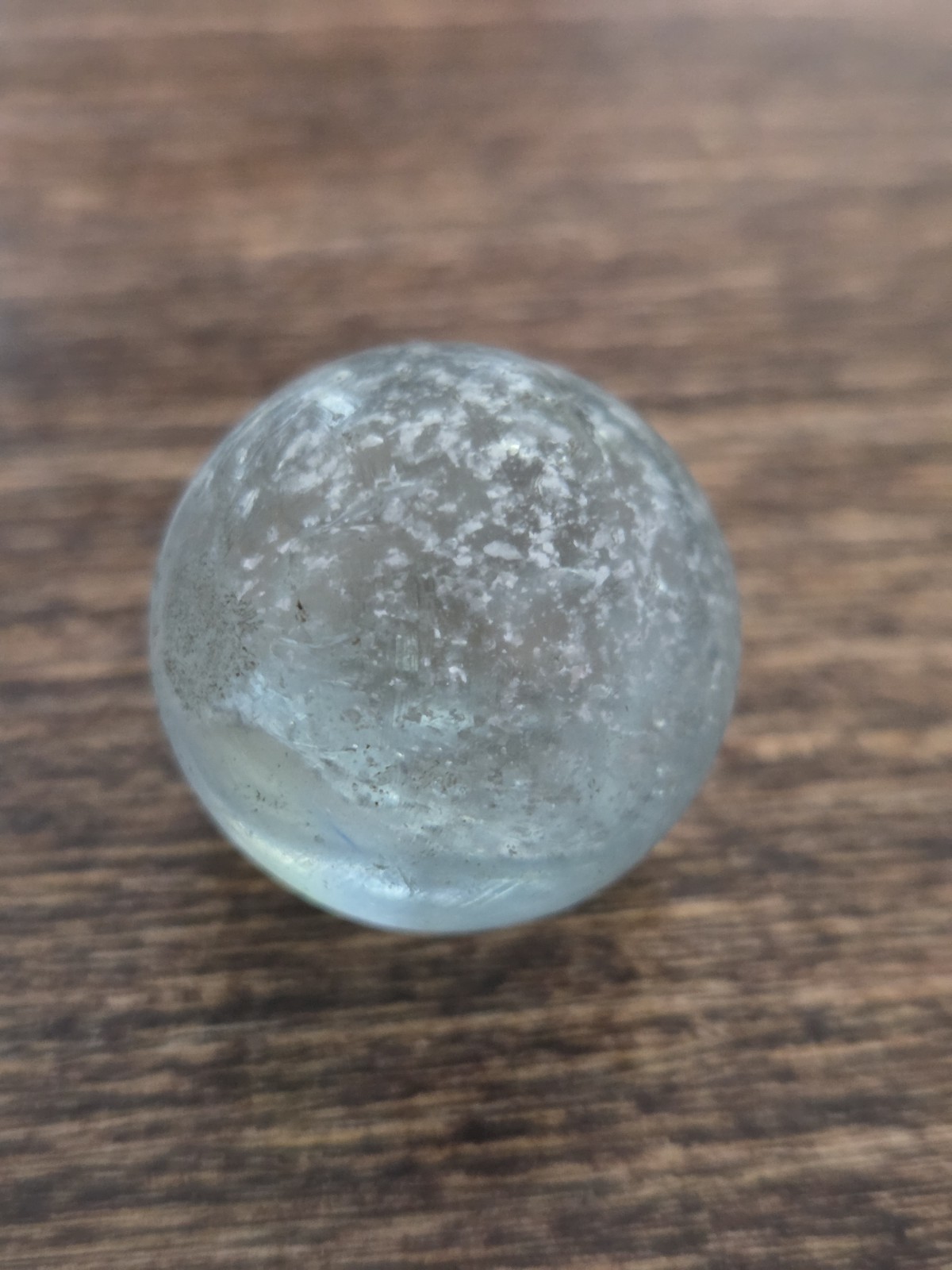 .91″ Vintage German Handmade Mica Marble Clear