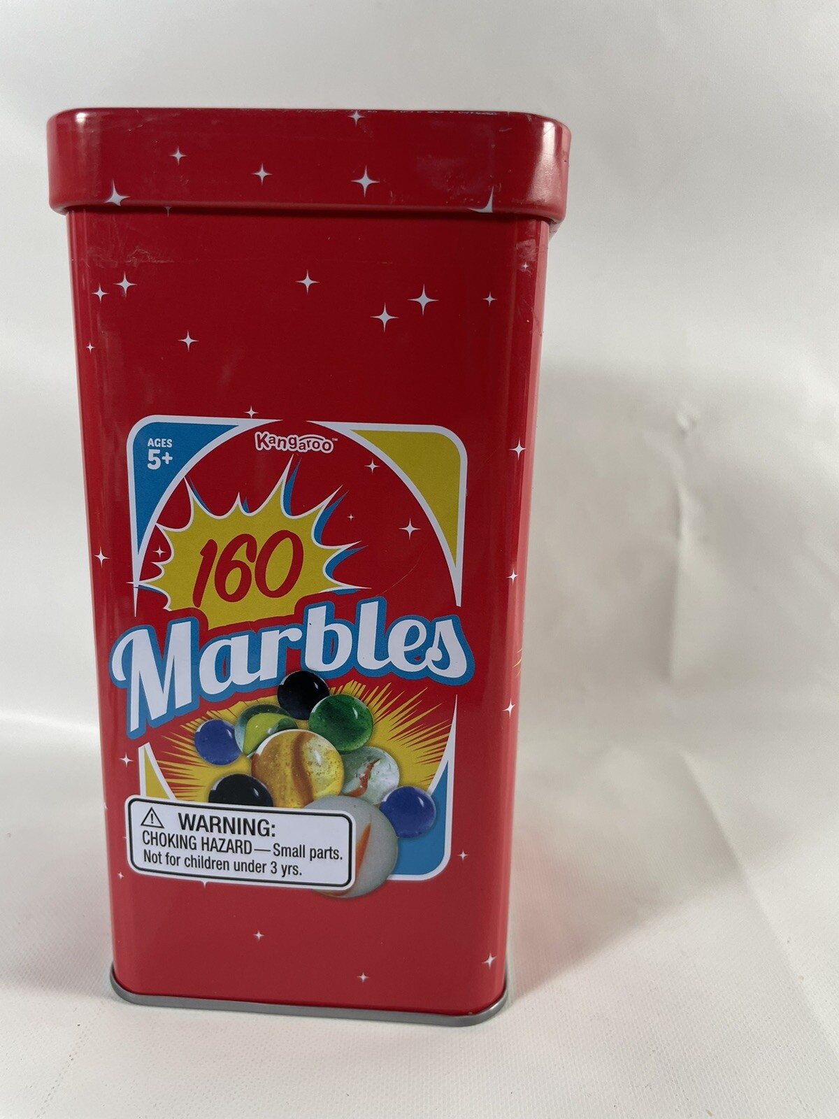 Vintage Marbles Lot Of 140 In Tin By Kangaroo – Swirl, Rainbow, Solid, Glass