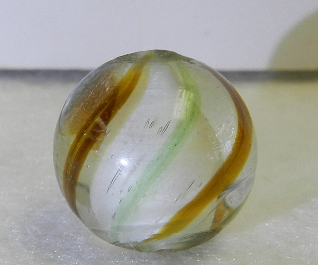 #20285m *Mint* Vintage German Handmade Solid Core Swirl Marble .67 In