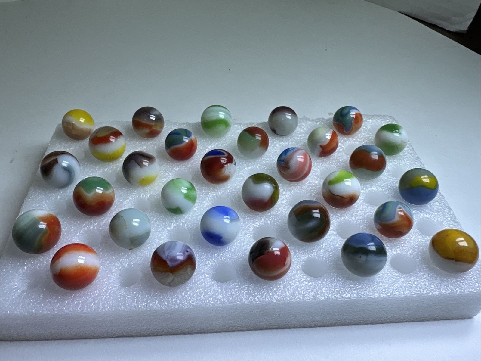 348 Awesome Mixed Lot Of 30 Vintage Vitro Agate Marbles!