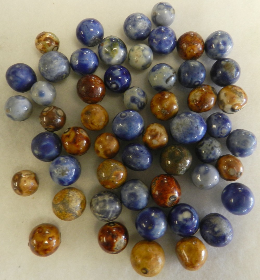 #20873m Vintage Group of 50 Small Sized Bennington Marbles .41 to .57 Inches