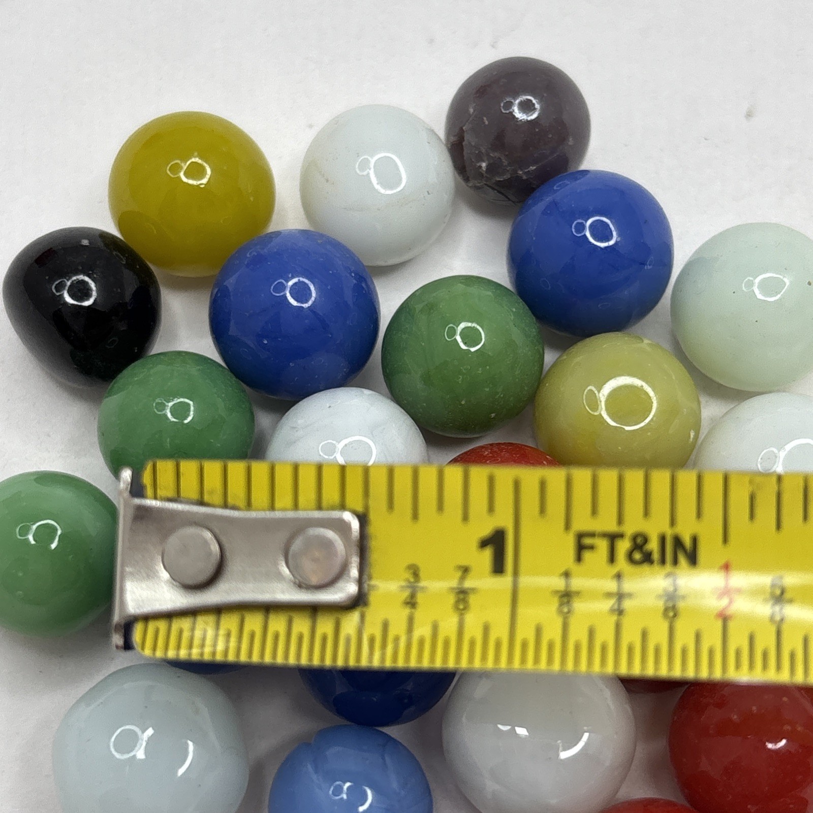 Vintage Bright Color Glass Marbles Lot of 25 Peewee Size B5 Some Imperfections
