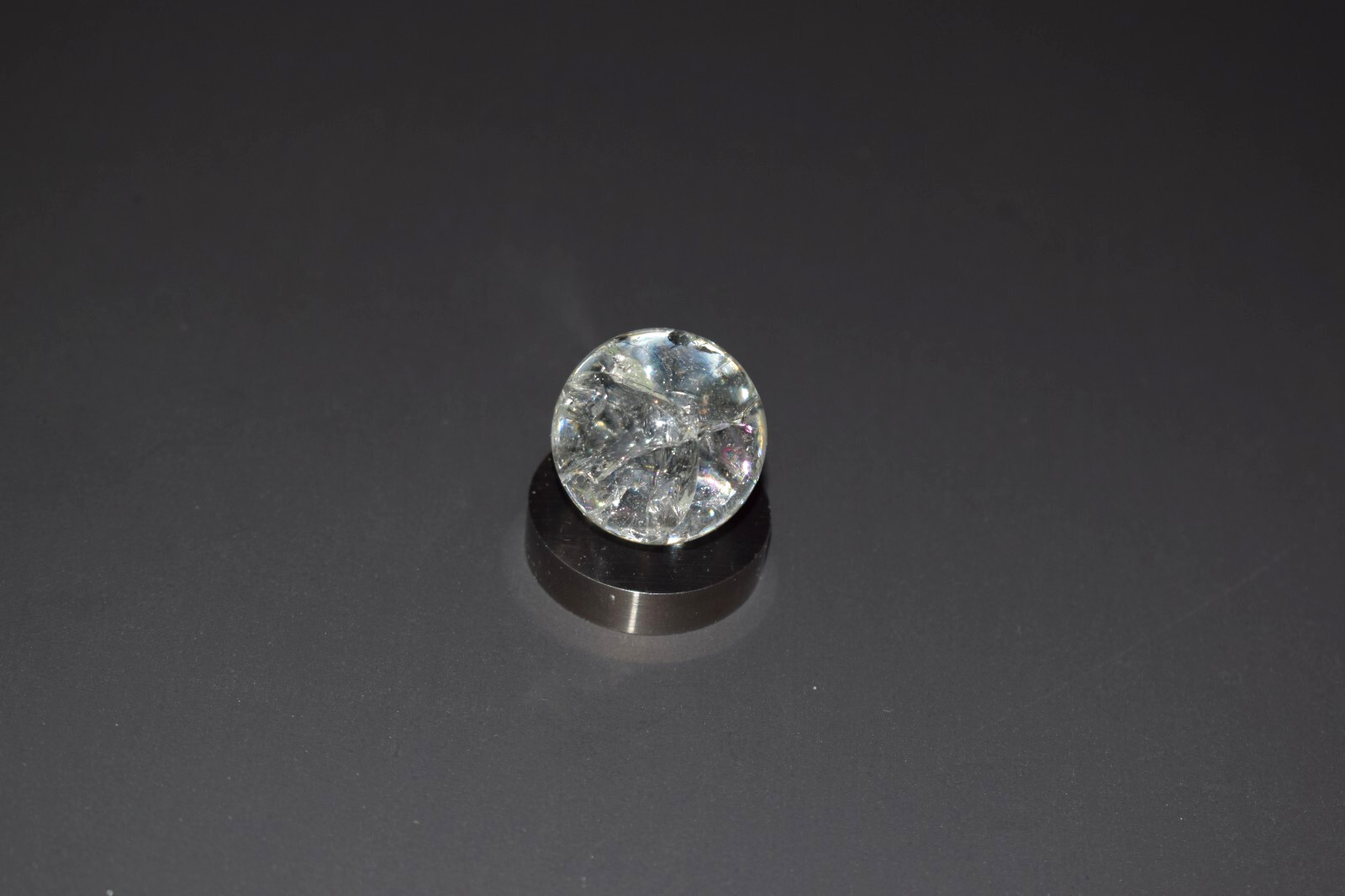 ⭐ Vitro Crystal Clear 💎Jeweled Crackle Glass Toy Marble, Shooter Size .875″=7/8