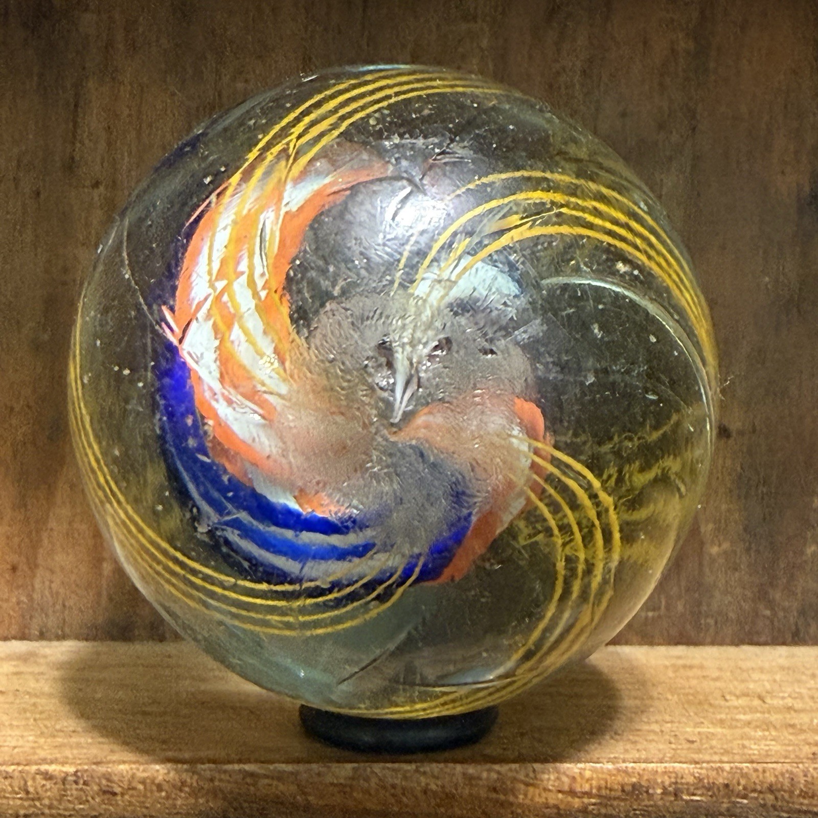 Large Antique German Handmade Divided Core Marble 1-17/32” Near Mint(+) | 316