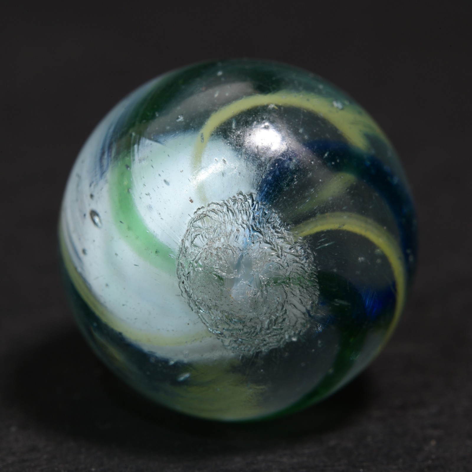 Solid Core German Handmade Antique Marble Cool Coastal Hues 16mm 5/8”