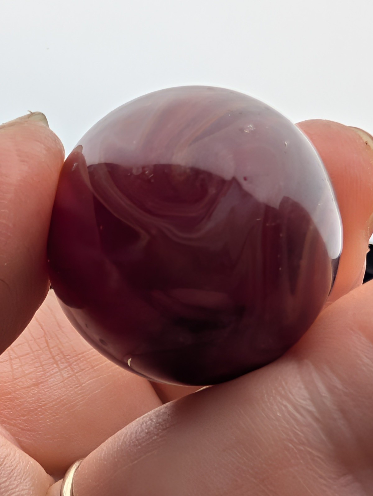 GRAIL- .93 German Cadmium Marble DAYLIGHT GLOW Neon Red Pink Shooter Pontil Rare