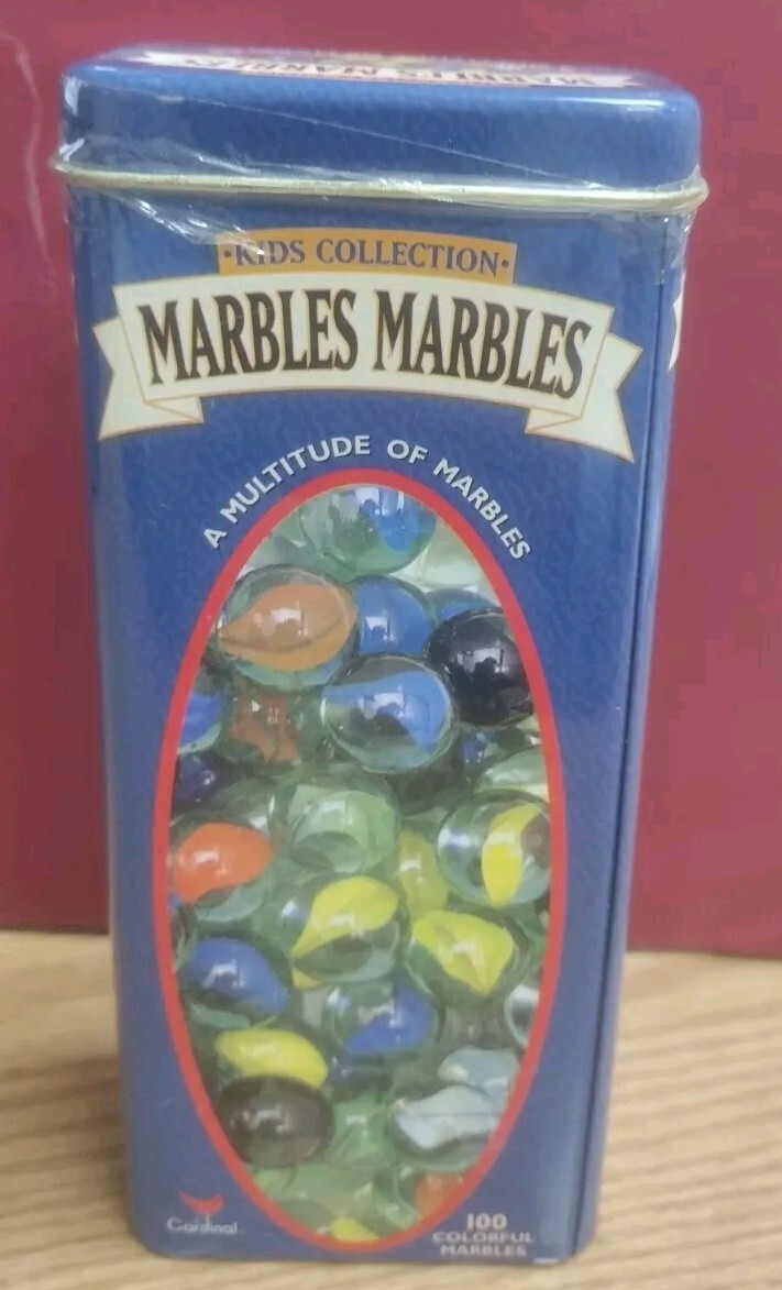 MARBLES MARBLES CARDINAL KIDS COLLECTION 100 COLORFUL MARBLES SEALED TIN 2001