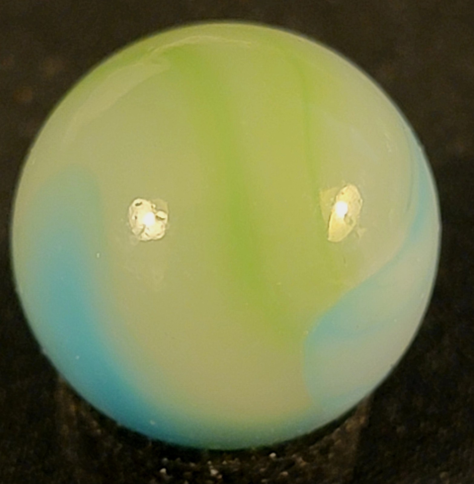 8 Vintage Vitro Agate Easter Eggs Blue Moon Tiger Eye Swirl Glow Marbles Trilite