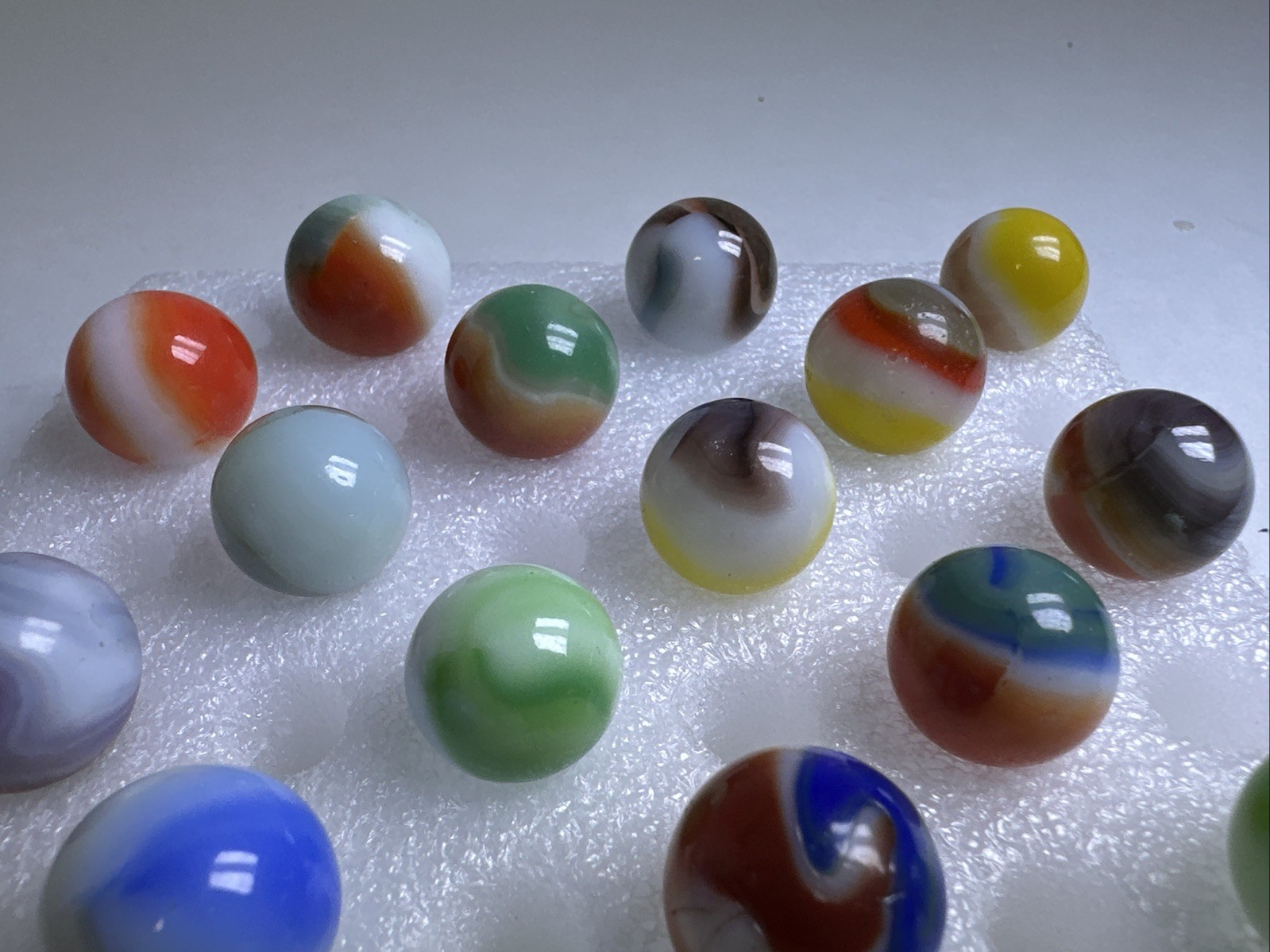 348 Awesome Mixed Lot Of 30 Vintage Vitro Agate Marbles!